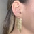 Brinco Ear Jacket Franja Média Banhado em Ouro 18k