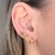 Brinco Ear Cuff Corações Cravejado Banhado em Ouro 18k