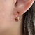 Brinco Argola Zircônias Baguetes Banhado em Ouro 18k