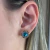 Brinco Círculo Zircônias Color Azul Turquesa Banhado em Ouro 18k - comprar online