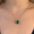 Colar Gargantilha Pingente Redondo Zircônias Color Central Verde Banhado em Ouro 18k - comprar online