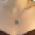 Colar Gargantilha Pingente Gota Zircônias Color Azul Turquesa Banhado em Ouro 18k - comprar online