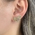 Brinco Ear Cuff com navetes pequeno e zircônias redondas cor cristal folheado em Ouro 18k - comprar online