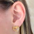 Brinco Corações com Zircônias Banhado em Ouro 18k