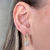 Brinco Argola com Pingente Quadrado Cravejada Banhado em Ouro 18k