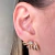Brinco Ear Cuff Ponto de Luz Cravejado Banhado em Ouro 18k