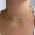 Colar Gargantilha Duplo Cordão Baiano Banhado em Ouro 18k - comprar online