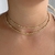 Colar Gargantilha Duplo Cordão Baiano Banhado em Ouro 18k na internet