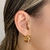 Brinco Argola Grande Baguetes Cristal e Color Banhado em Ouro 18k - comprar online