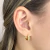 Brinco Argola Pequena 2 Fileiras de Zircônias Banhado em Ouro 18k