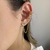 Brinco Ear Cuff Borboletas e Ponto de Luz Banhado em Ouro 18k