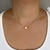 Colar Choker Elos de Corações e Coração Liso Banhado em Ouro 18k