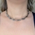 Colar Choker Aro Tubo Amassado Banhado em Ródio