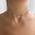 Colar Choker Riviera Cristal com Coração Zircônia Central Banhado em Ouro 18k - comprar online