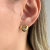 Brinco Coração Liso Cravejado Central Banhado em Ouro 18k - comprar online