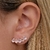 Brinco Mini Ear Cuff Gotas Rosas Banhado em Ouro 18k - comprar online