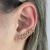 Brinco Ear Cuff Folha Zircônias Banhado em Ouro 18k - comprar online