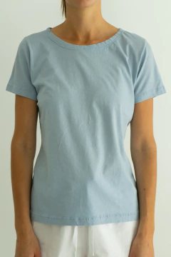 Remera Pima Mujer Celeste