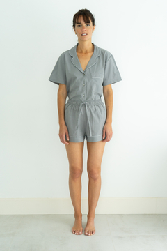 Conjunto Pijama Corto Biarritz Gris Oscuro - La Couture