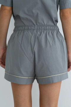 Conjunto Pijama Corto Biarritz Gris y Beige - La Couture