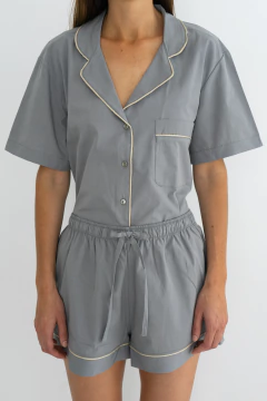 Conjunto Pijama Corto Biarritz Gris y Beige - tienda online