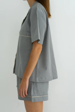 Imagen de Conjunto Pijama Corto Biarritz Gris y Beige