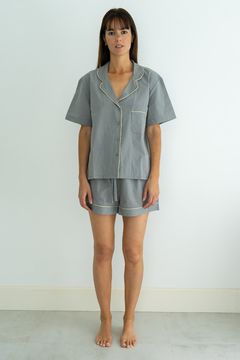 Conjunto Pijama Corto Biarritz Gris y Beige - comprar online