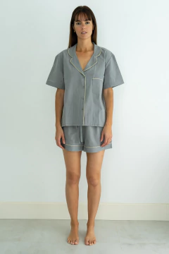 Conjunto Pijama Corto Biarritz Gris y Beige - comprar online