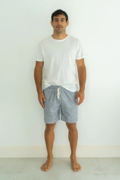 Bermuda Bosco Azul y Blanco - comprar online