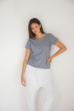 Remera Pima Mujer Gris Oscuro