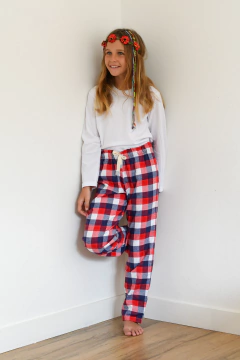 PANTALÓN VIYELA NIÑO BASTIAN ROJO Y AZUL - UNISEX - comprar online
