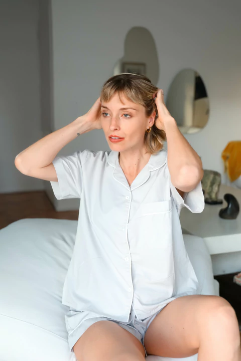 Conjunto Pijama Corto Biarritz Gris Claro