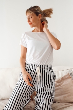 Pantalón Algodón Adulto Lourmain Blanco y Negro Unisex - comprar online