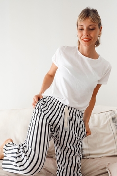 Pantalón Algodón Adulto Lourmain Blanco y Negro Unisex en internet