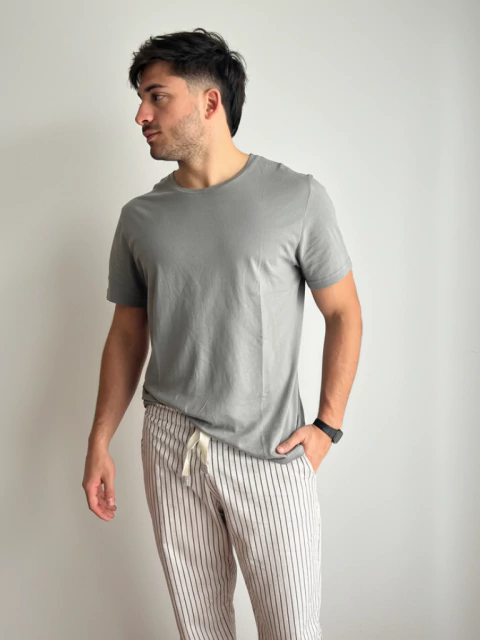 Remera Pima Hombre Gris Verdoso - comprar online