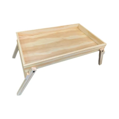 Bandeja de madera con base para cama