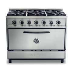 Cocina 6 hornallas rejillas fundición puerta ciega -línea pesada- - comprar online