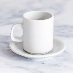 Jarrito Capuccino Nº1 con plato Recta Verbano x6 - Bazar Rosemblit