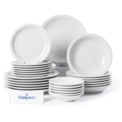 Juego de platos Recta Verbano x 24 (6 playo, 6 postre, 6 hondo, 6 compotera)