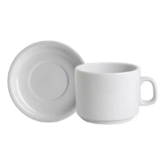 Taza de Café con plato Recta Verbano x6 - Bazar Rosemblit