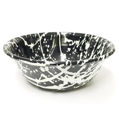 Bowls enlozado negro manchado x 20 cm