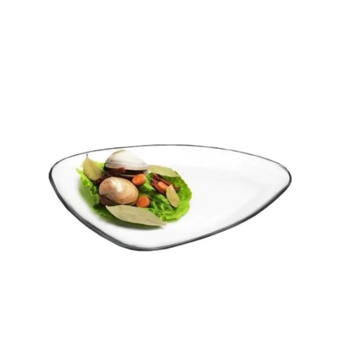 Plato postre ovalado vidrio Eva Crisa x17,5 cm - comprar online