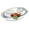 Fuente oval con tapa de vidrio templado 34x21 cm