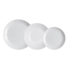 Juego de vajilla Diwali blanco Luminarc x 18 unidades (6 playos, 6 hondos, 6 postre) - comprar online