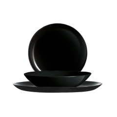 Plato postre Diwali negro Luminarc x 19 cm x 6 uni en internet