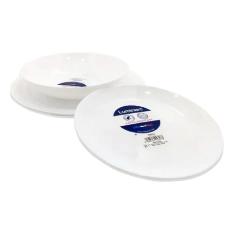 Juego de vajilla Diwali blanco Luminarc x 18 unidades (6 playos, 6 hondos, 6 postre)