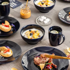 Juego de vajilla Diwali negro Luminarc x 18 unidades (6 playos, 6 hondos, 6 postre) - comprar online