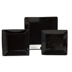 Plato playo cuadrado negro Oxford x 27 cm x 6 uni - Bazar Rosemblit
