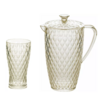 Set Jarra 2 L. y 6 Vasos 500 cc. Labrados Glamour Acrílico