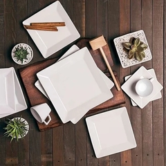 Ensaladera cuadrada blanca Oxford x 22 cm - comprar online